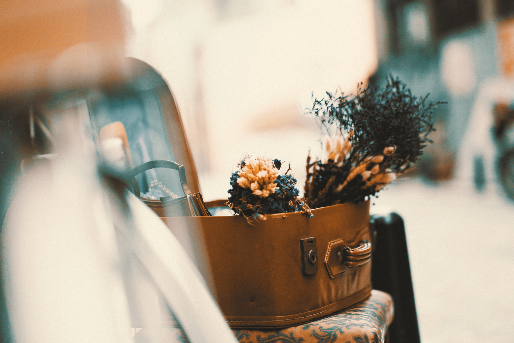 Flowers in Vintage Suitcase